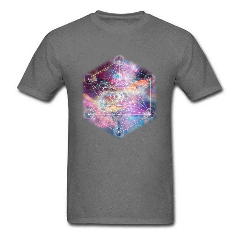 Watercolor and nebula sacred geometry 100% Cotton Mens Short Sleeve Tops Tees Party Summer Autumn T-Shirt Funky Round Neck T-Shirt Watercolor and nebula sacred geometry carbon