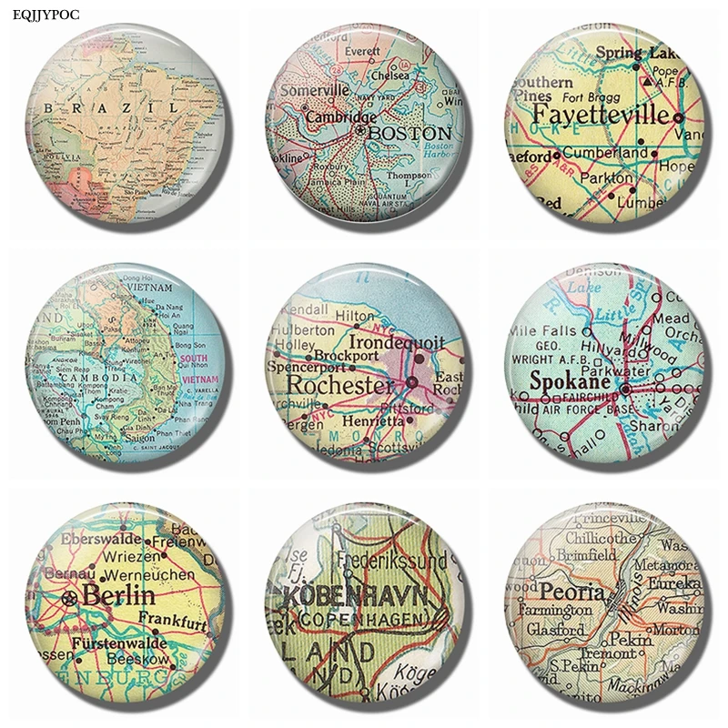 

Rochester New York Spokane Brazil Boston Fayetteville North Carolina Cambodia Vietnam Berlin Copenhagen Peoria Map Fridge Magnet