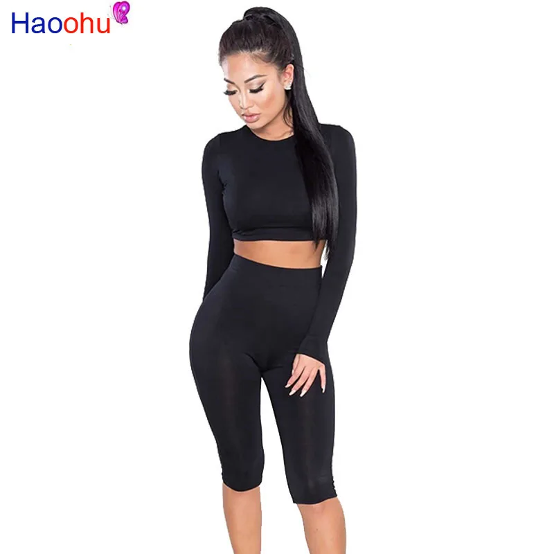 HAOYUAN-2-Piece-Set-Women-Sexy-Long-Sleeve-Top-And-Shorts-Track-Suit-Autumn-Bodycon-Tracksuit