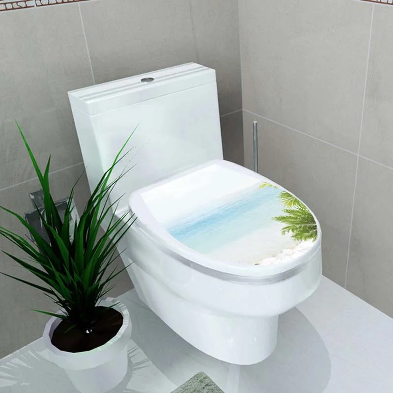 3D Scenery Homer Decor Creative Landscape Toilet Seat Stickers Vinyl Wall sticker Washroom Decals Waterproof Removable Wallpaper (1)