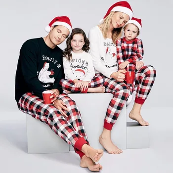 

Family Look Polar Bear Christmas Pajamas Family Matching Clothes Outfits Mother Father Kids Baby Pajamas Set Sleepwear Clothing