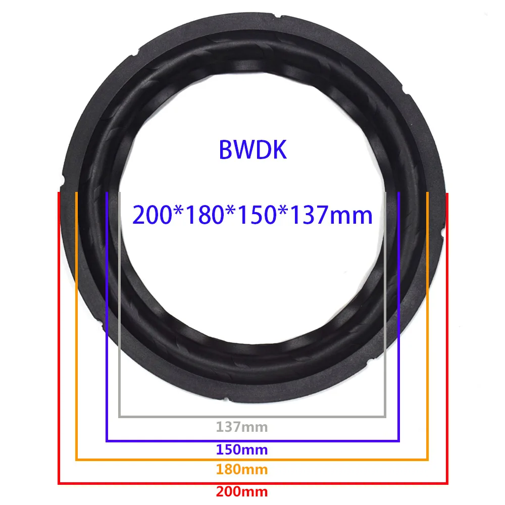 8 дюймов резиновый динамик ремонт объемная Подвеска Diy громкий динамик сабвуфер складной край громкий динамик запасные части - Цвет: BWDK
