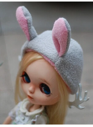 1 шт. милые маленькие уши шляпа для Blyth куклы аксессуары - Цвет: gray