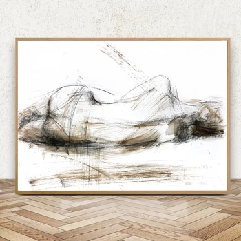 

Abstract Sexy Female Art Canvas Painting Black and White Nude Sketch Woman Posters Hd Print Bedroom Decoration Wall Picture