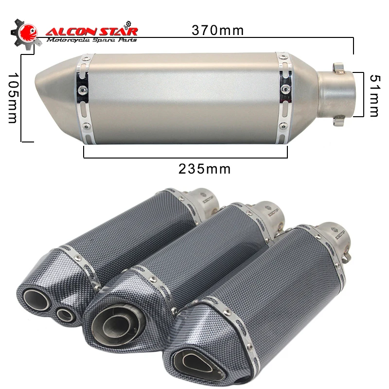 

Alconstar- 38-51mm Inlet Motorcycle Motocross Akrapovic Yoshimura Exhaust Muffler Pipe for Dit Pit Bike ATV TMAX530 NINJA EXC