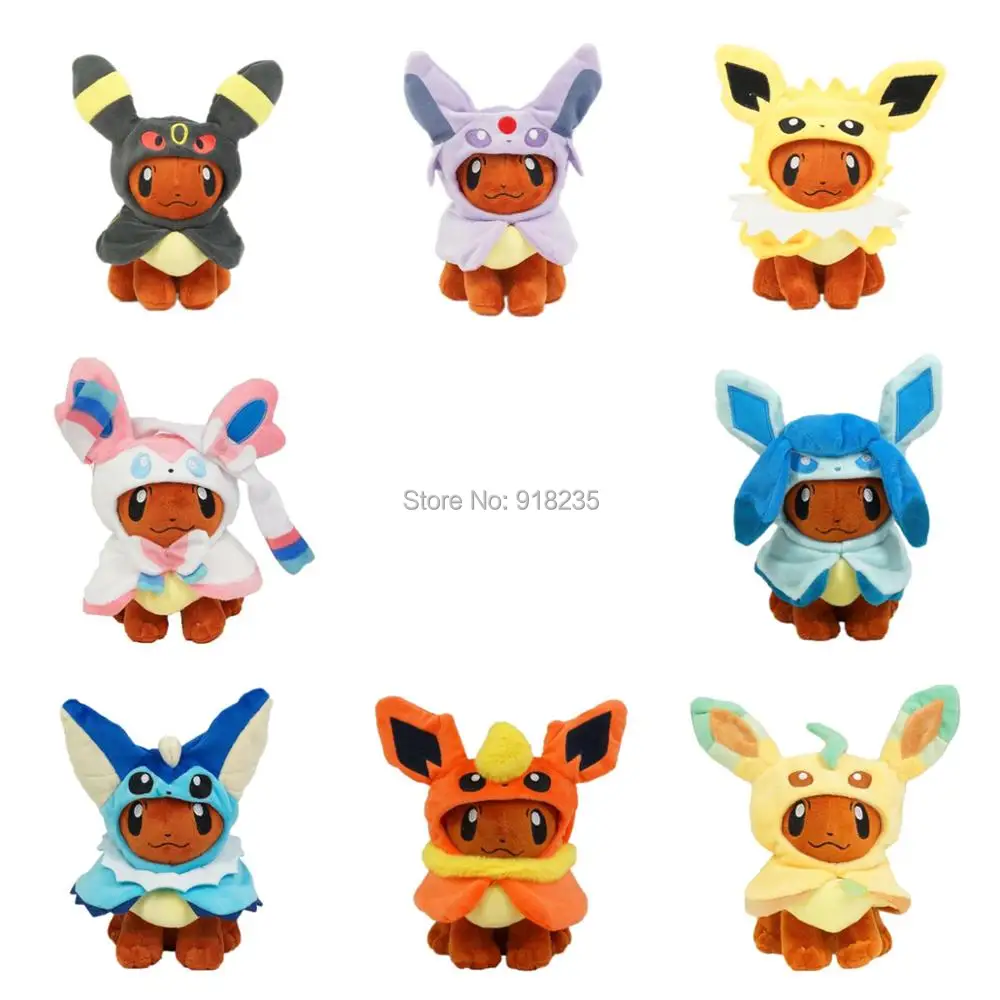 10/лот 8 видов стилей &quotEvee пончо Umbreon Espeon Jolteon vaporion Сильвер Flareon плюшевые куклы
