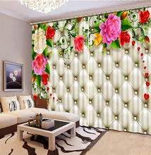 

Luxury Blackout 3D Window Curtain For Living Room soft curtain rose curtains