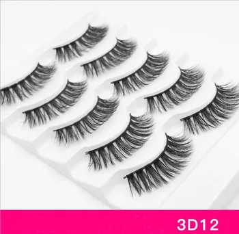 

HBZGTLAD new 5 pairs of 3D12 eyelashes natural long dramatic makeup eye extension elongated three-dimensional false eyelashes