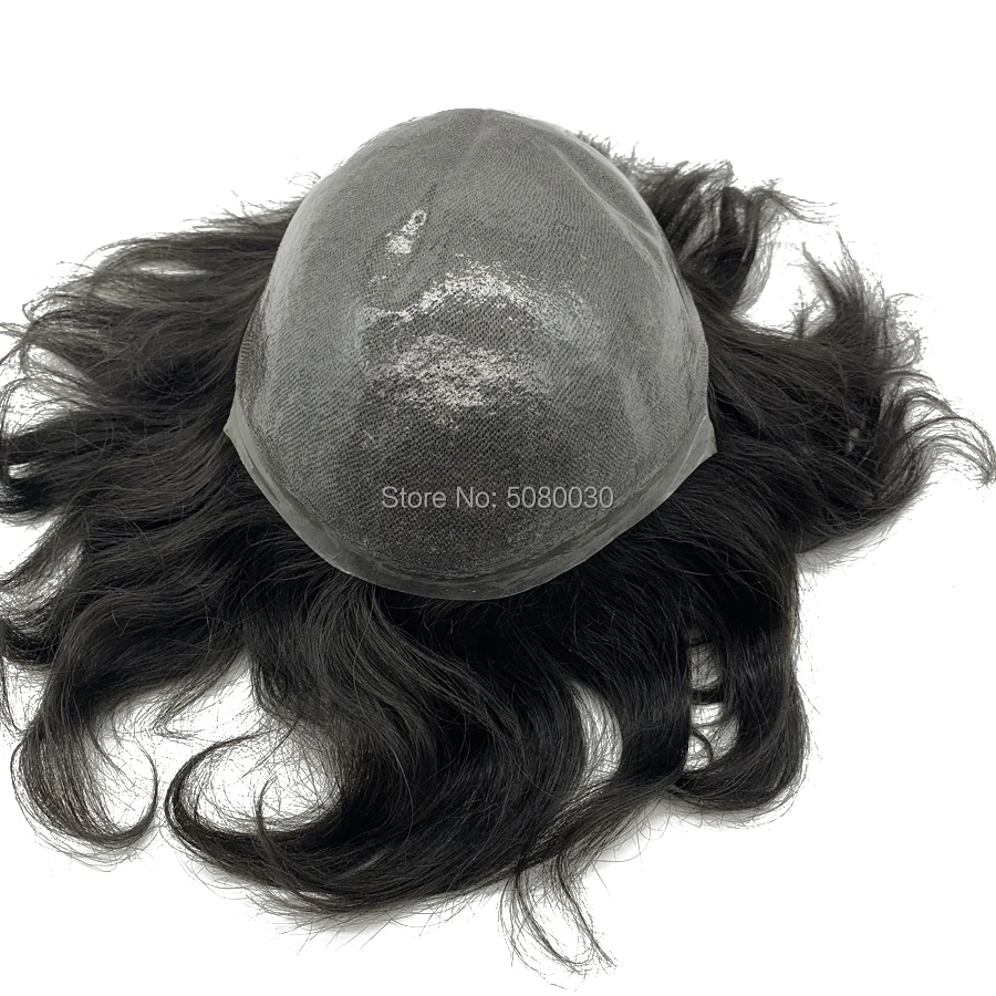 Photo Product Thin skin toupee natural hairline remy hair pieces stock
