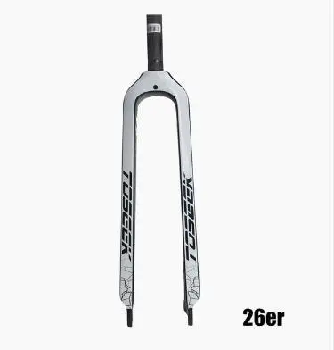 Toseek Ультралегкая Карбоновая вилка для горного велосипеда 2" /27,5"/29er коническая горная велосипедная углеродная запчасть для велосипедной вилки велосипед Mtb вилка - Цвет: white 26