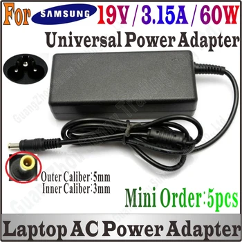 

DHL Shipping 50pcs/Lot 19V 3.15A 5.0*3.0mm AC Adapter Charger For notebook samsung BA44-00243A AD-6019 AP04214-UV High Quality