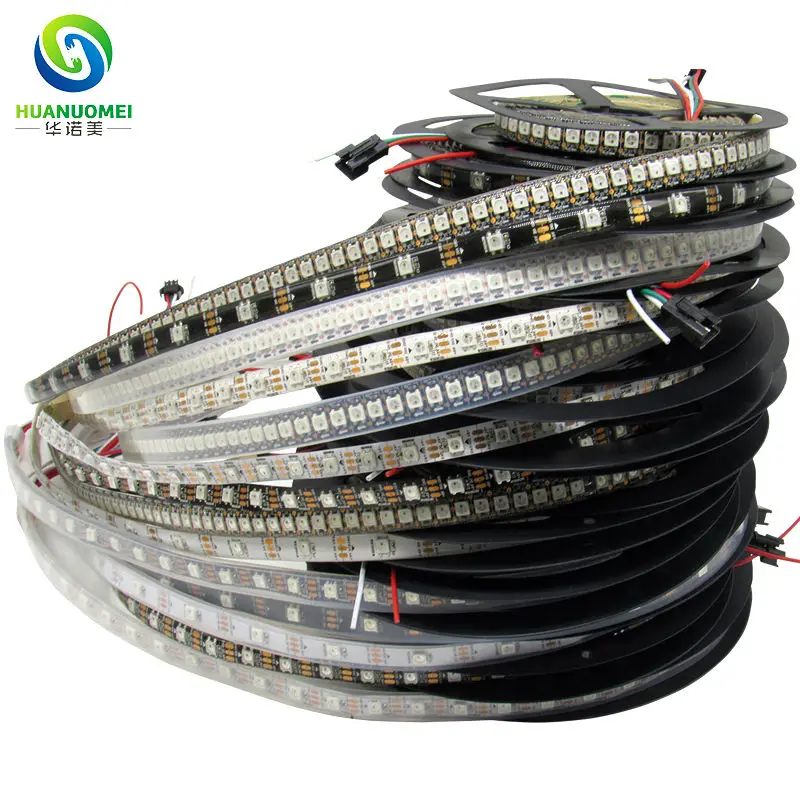 DC5V WS2812B цифровой SMD 5050 30 60 74 96 100 144 светодиодный s RGB полосы WS2812 WS2811 пикселей гибкие