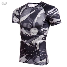 Новое поступление камуфляжная Футболка База слои фитнес колготки для новорождённых быстросохнущая Camo бег рубашки мальчиков футболк