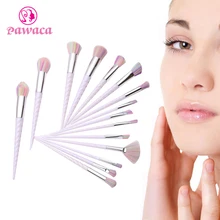 Pawaca New Unicorn White Spiral Makeup Brush Eye Shadow Contour Powder Foundation Brush S Shape Cream