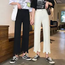 Элегантные стильные джинсы с высокой талией женские свободные потрепанные черные джинсы женские большие размеры джинсы для мамы брюки штаны джинсы femme