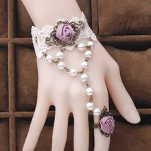 Новое поступление романтические свежие фиолетовые шелковые наручные Цветы Свадебные перчатки/цельный Свадебный орнамент/свадебный браслет 1080