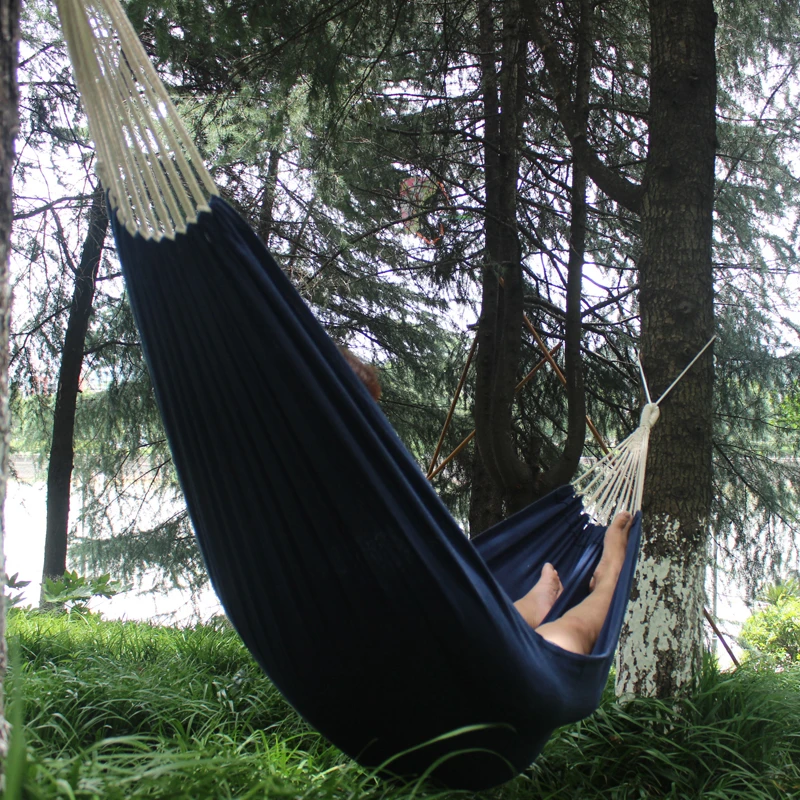 Garden Hammock Lightweight Hang Bed Canvas Outdoor Travel Swing Camping UK