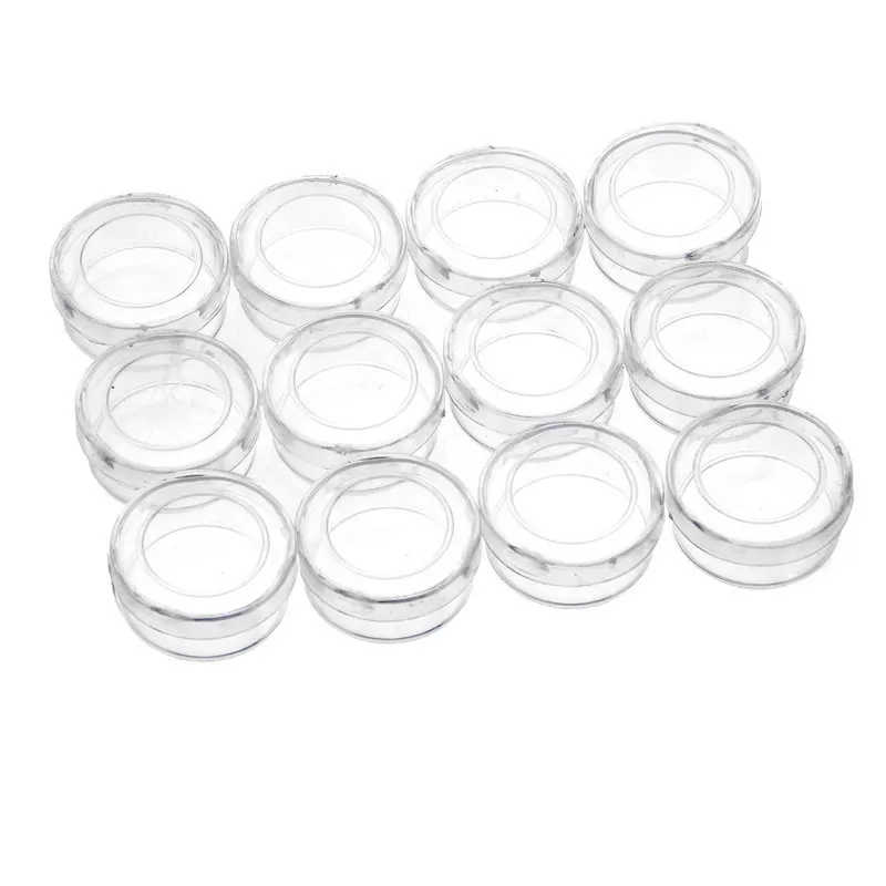 

Junejour 12PCs Cylinder Acrylic Button Storage Box Jewelry Storage Boxes Makeup Organizer Saundries Containers Capsules For Coin