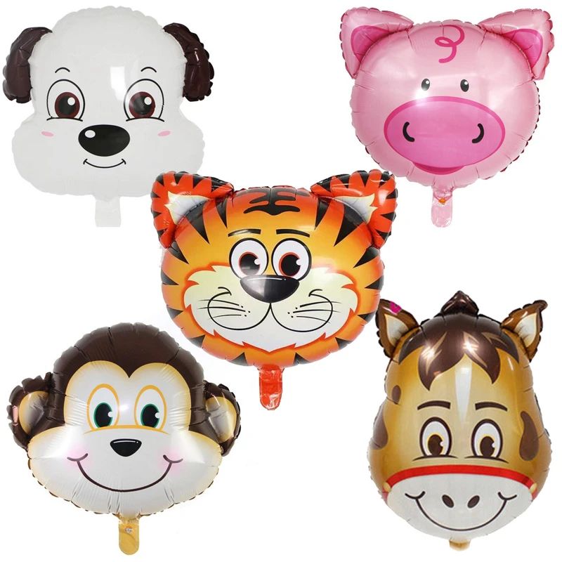 1 Pc Tete D Animal Feuille Ballons Porc De Bande Dessinee Chien Lion Helium Ballons Animaux Ballons A Air Heureux Decorations De Fete D Anniversaire Bebe Jouet Aliexpress