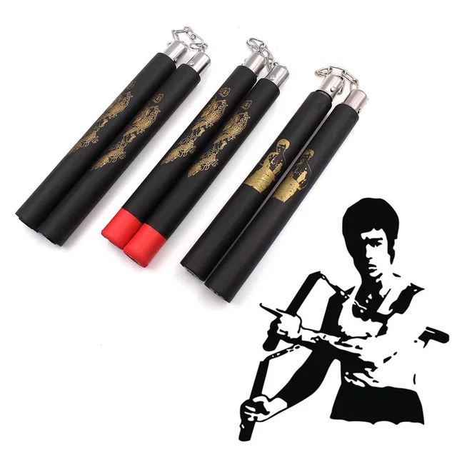 Safety Martial Arts Foam Steel Nunchucks Nunchaku Exercise Dragon