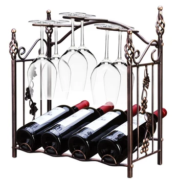 

Brief Iron Dismounting Art Red Wine Rack Cork Container Bottle Holder Kitchen Bar Display Craft Handcraft Wine Stand Decoration