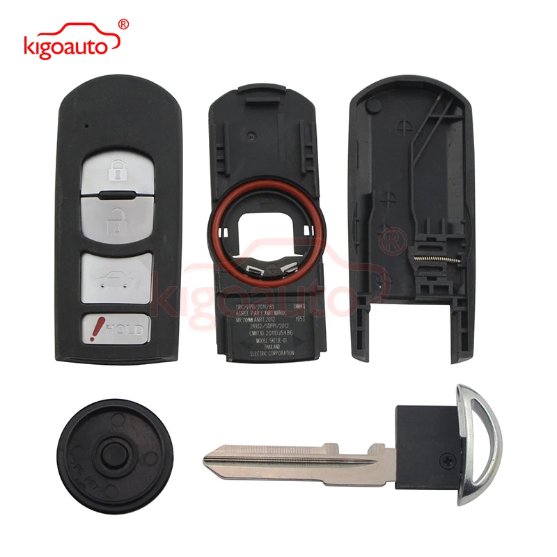 Чехол для смарт ключа WAZSKE13D01 с 4 кнопками Mazda CX 5 2013 2014 kigoauto|buttons buttons|button 4button case |