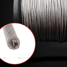 0,8-1,2 мм 100-200 м, 7X7 304 проволока из нержавеющей стали с ПВХ покрытием более мягкий рыболовный кабель с покрытием трос
