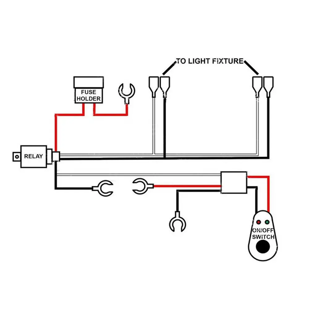 EE support 40A Wiring Harness Kit LED Light Rocker Switch Toggle light Fuse SPST Roof Car Styling XY01-in Car Switches & Relays from Automobiles ...