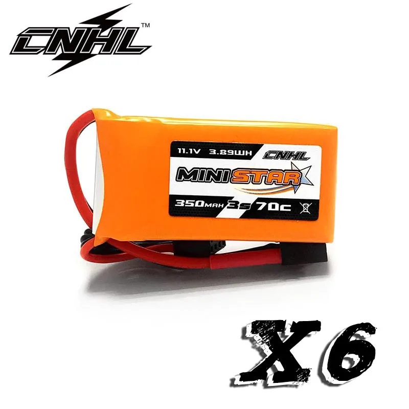

6PCS CNHL MiniStar 350mAh 3S 11.1V 70C Lipo Battery with XT30U Plug