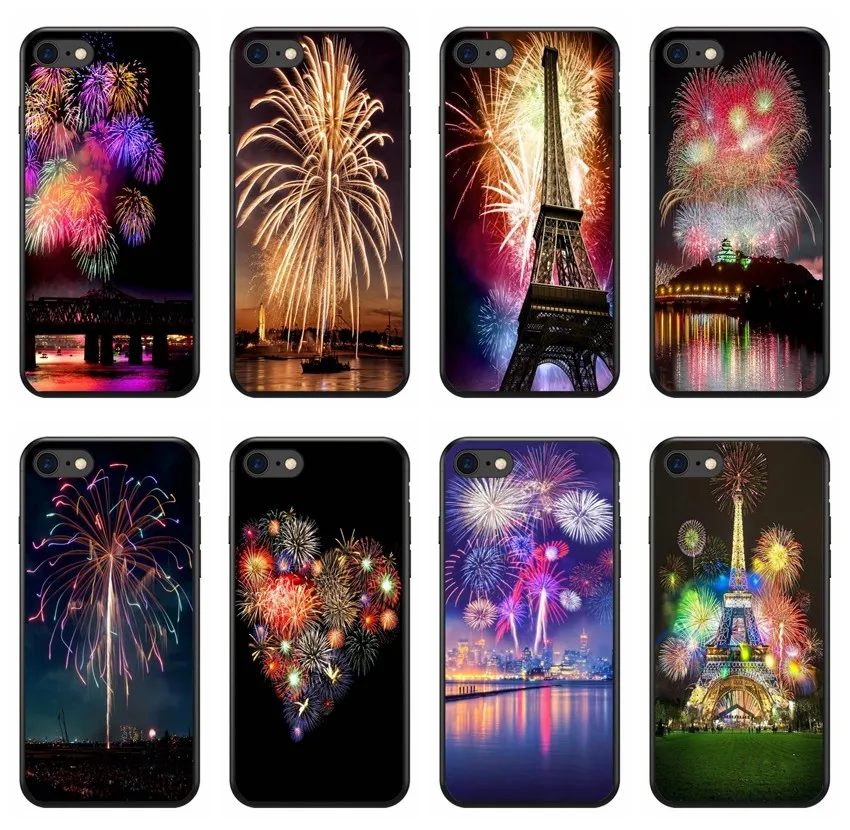 Fuegos artificiales flores bancas patrones encantadora Мягкий Силиконовый ТПУ чехол для телефона iPhone 8 7 6 S