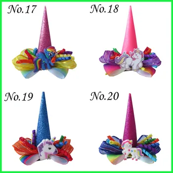

100 BLESSING Girl Popular 2.5" C- Unicorn Clip Little Pony Rainbow Spangle Flash