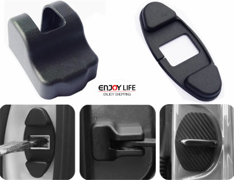 

Black Door Limiting Stopper Door Lock Buckle Striker Protective Cover Case Cap For VW Volkswagen Golf 7 MK7 R GTI 2013 2014 2015