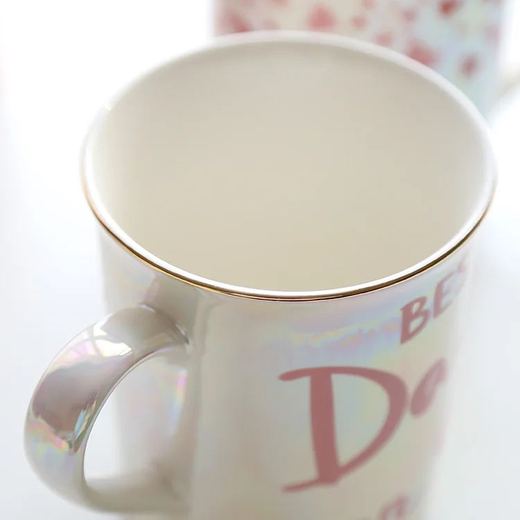 Персонализированная Милая кружка с золотым крылом ангела керамическая чашка жемчужно-белая для завтрака кофе латте молоко уникальный подарок для ее мамы босс