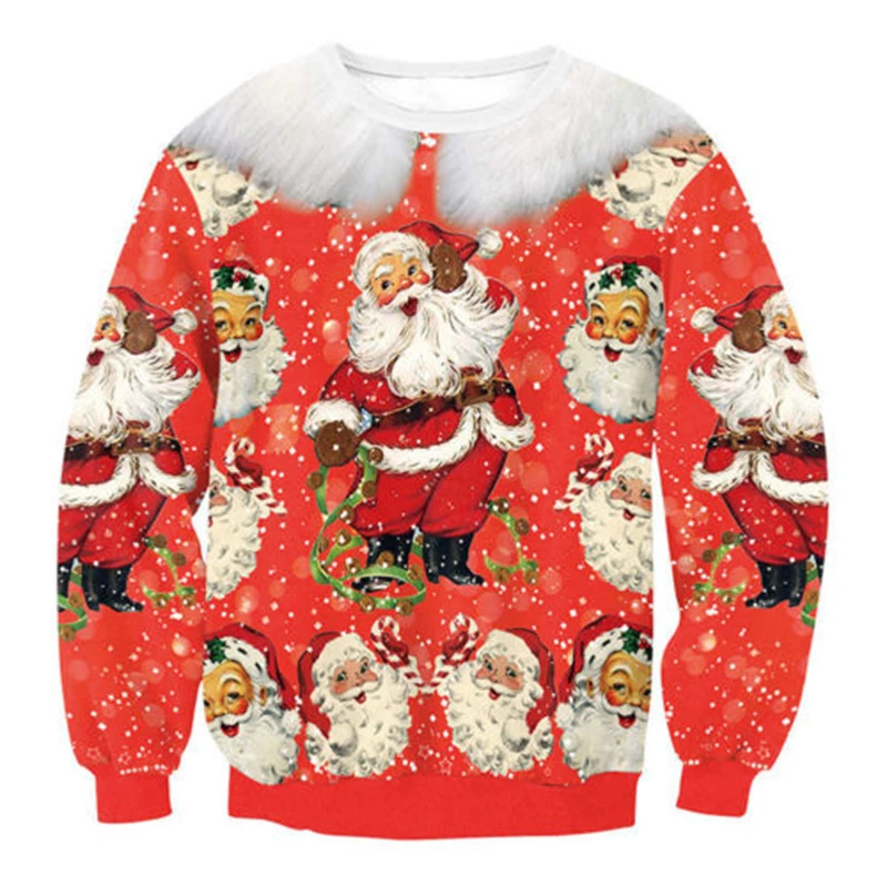 

Unisex Men Women 2018 Christmas Sweater Vacation Santa Elf Pullover Funny Womens Men Sweaters Tops Autumn Winter Clothing