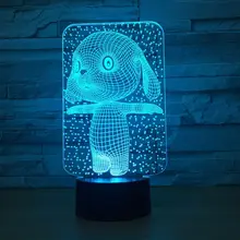 Красочный стерео 3D лампа градиентная акриловая лампа сенсорный выключатель ночник серия стрекоза детская комната Рождественская игрушка, подарок