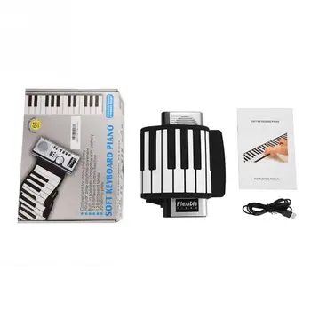 

Flexible 61 Keys Rolling Up Piano USB MIDI Electronic Music Keyboard Hand Roll Up Piano for music lovers Beginners Kids Children
