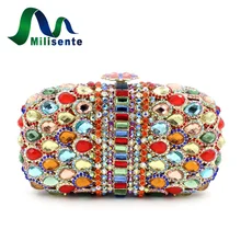 Damen Luxus Kristall Handtaschen Frauen Hochzeitstag Kupplungen Abendessen Partei Geldbörsen Dame Abendtaschen Freies Verschiffen Multi Farbe