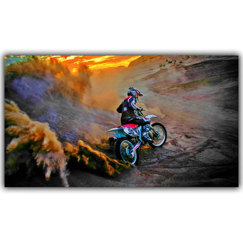 Mountain Motorcycle Mountain Bike Competition Poster Custom Home Decoration Fashion Silk Fabric Wall Poster Car Design Wallpaper