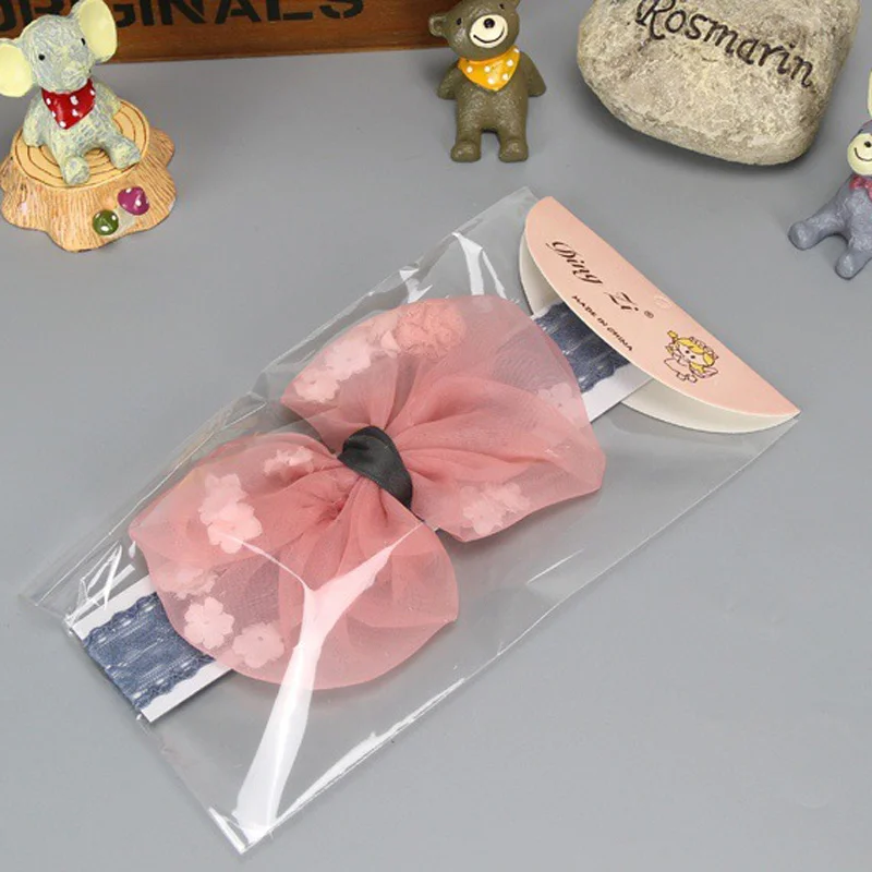 8Petal Bowknot Girl Headband Chiffon Elastic Comfortable Kids's Hair Belt Headwear Dress Up Wide Edge Sweet Lace and Cute Colorful Headwrap