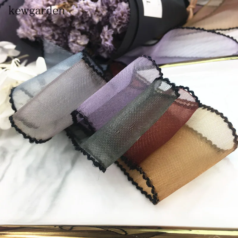 Kewgarden 25 40 мм 1 &quot1 5&quot ленты из органзы с черными краями стандартная самодельная