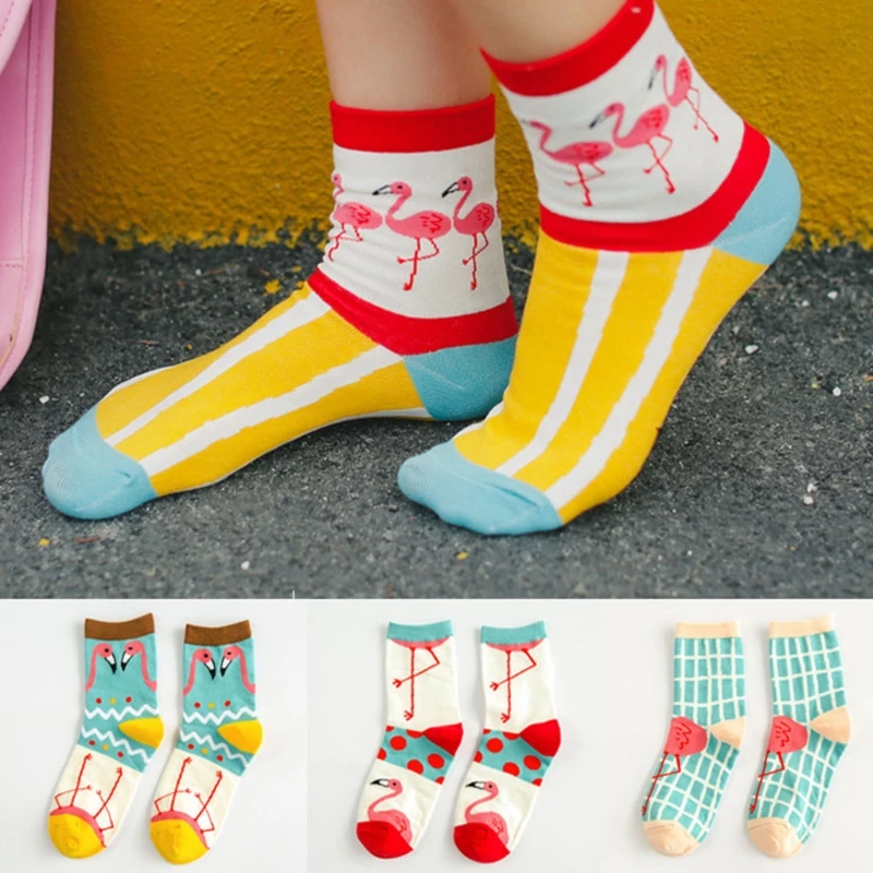 Fashion Harajuku Bird Flamingo Cartoon Animal Socks Female Women Girl Sox Socks
