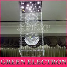 Современный K9 хрустальная люстра квадратная и шарики в форме с украшением в виде кристаллов ЖК освещение люстр Роскошный Вилла Дуплекс Лестницы свет