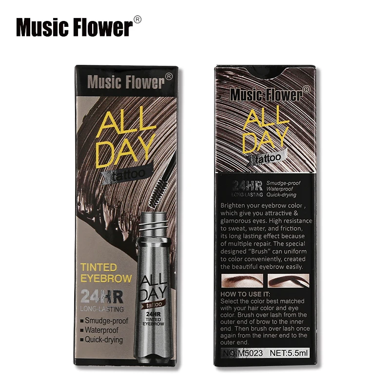 Music Flower 4 Colors Dye Eyebrow Cream Waterproof Eyebrow Enhancers 24 HR Long Lasting Tint Makeup Tattoo Natural Eye Brow Wax
