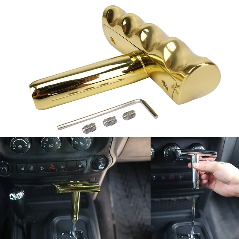 WISENGEAR Golden Zinc Alloy T Handle Shift Knob Shifter for Jeep