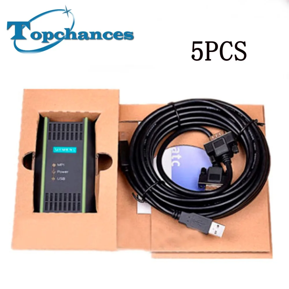 

5PCS New PLC Cable for Siemens S7 200/300/400 6ES7 972-0CB20-0XA0 USB-MPI+ PC USB-PPI DHL/UPS Free Shipping