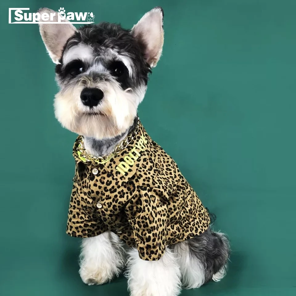 

New Fashion Pet Dog Leopard Print Shirt Clothes For Small Medium Puppy Dogs Clothes Coat Outdoor Costumes French Bulldog YHC01