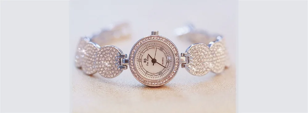 BS известный бренд, наполненные золотом женские часы, женские Роскошные наручные часы с бриллиантами, Reloj Mujer, модные простые часы Zegarek Damski