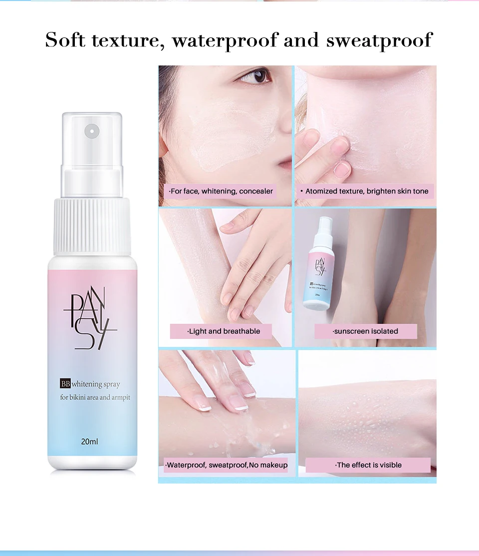 LANTHOME Skin Whitening Spray BB Cream Concealer Brighten Whitening Moisturizing Base Face Foundation Makeup Beauty Skin Care