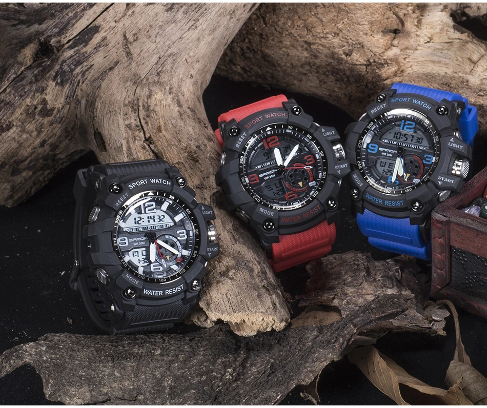 SANDA 759 Sports Men's Watches Top Brand Luxury Military Quartz Watch Men Waterproof S Shock Wristwatches relogio masculino 2019