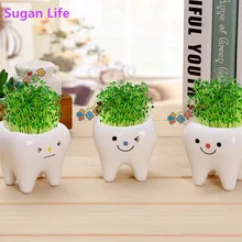 Милый зуб ваза креативный керамический мультфильм зуб цветок горшок для суккулентов цветочный горшок для оформления дома ремесла стоматологическая клиника Подарочная игрушка